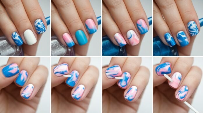 Easy Marble Nail Art Tutorial for Beginners