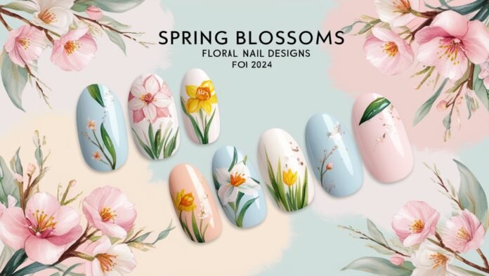 Spring Blossoms Floral Nail Designs for 2024